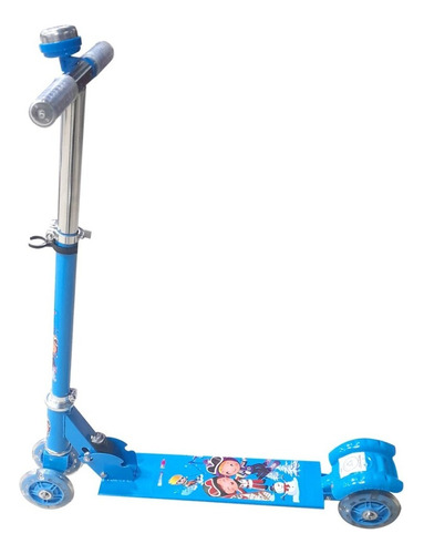 Scooter Monopatín Ruedas Anchas Led Para Niños Y Niñas Color Azul