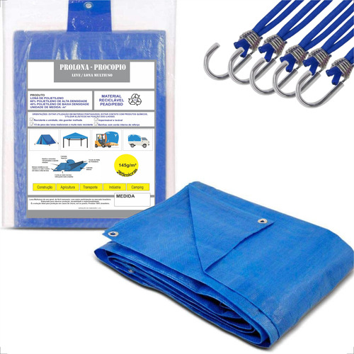 Kit Lona Leve Multiuso 265 Micras 4x4 + 12 Elásticos