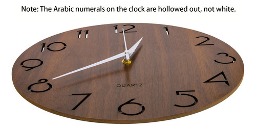 Nicunom Reloj De Pared De Madera Con Diseo De Nmeros Arbigos