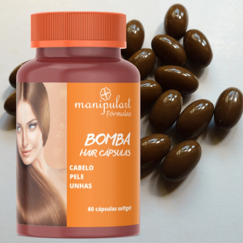 Bombs Hair Vitamina Completa Para Cabelo Pele Unha 60 Cps Sabor Softgel