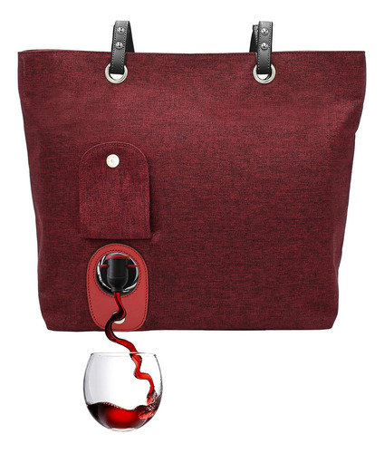 Bolsa Térmica Vino Color Borgoña, Caben 2 Botellas,  ...