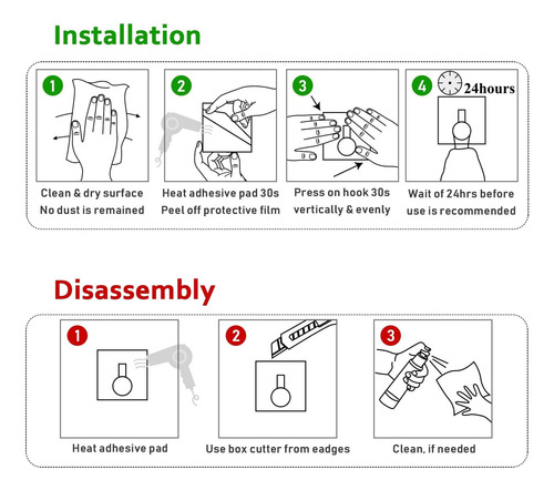 Gancho Autoadhesivo - Gancho Resistente, Acero Inoxidable 30
