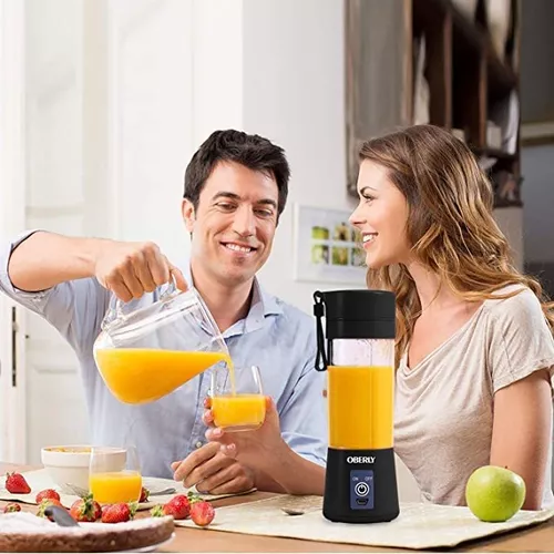  Batidora portátil OBERLY Smoothie batidora USB taza de  exprimidor – 6 cuchillas en 3D, 13oz máquina de mezclar frutas con baterías  recargables de 2000 mAh, bandeja de hielo, taza desmontable, perfecta