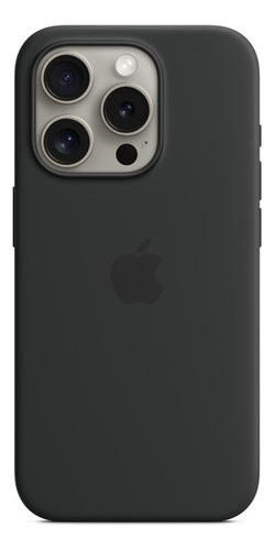 Silicone Case Original Compatible Apple iPhone 15 Pro Negro