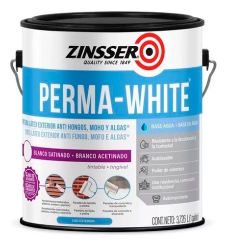 Pintura Látex Zinsser Perma-white Rust Oleum | 3,785lt