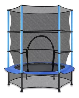 Trampolín Brincolín 55 Pulgada 1.4m Malla Seguridad Vanlig Color de la lona de salto Negro Color del cobertor de resortes Azul