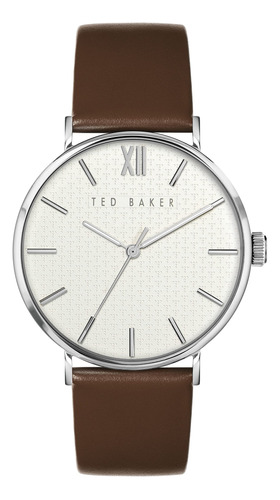 Reloj Elegante Para Hombres De Ted Baker 43 Mm Plata/blanco/