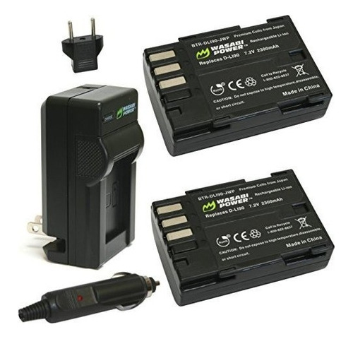 Wasabi Power Battery 2pack Y Cargador Para Pentax Dli90 Y Pe