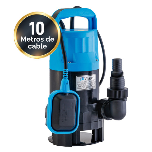 Bomba Desagote Achique Vasser Motorarg Agua Sucia 1 Hp 10m Cable