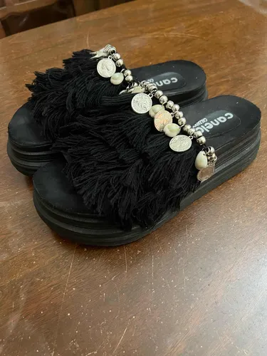 Sandalias Plataforma Flecos (Usado)