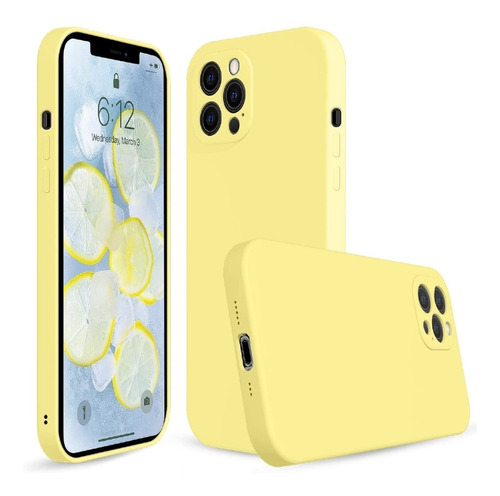 Protector Silicone Case Para iPhone 12 Con Cubre Camara