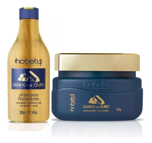 Kit Tratamento Capilar Hobety Banho De Ouro 300ml