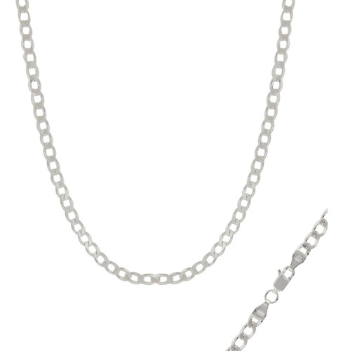 Cadena 55cm X 5mm De Plata Fina .925 Barbada Collar