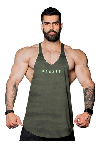 Musculosa Gym Gimnasio Entrenamiento -  Military Green