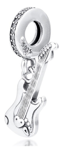 Charm Guitarra Eléctrica Y Circones Plata 925 Silver Heart