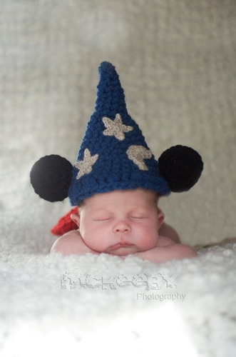 Gorro Mickey Mouse Mago Disneyland Tejido Crochet 