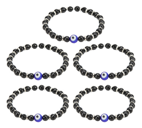 Pulseira Blue Evil Eye, 5 Peças, Cristal De Vidro Requintado