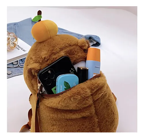 Mochila De Felpa Capibara Kawaii Para Niños Unisex