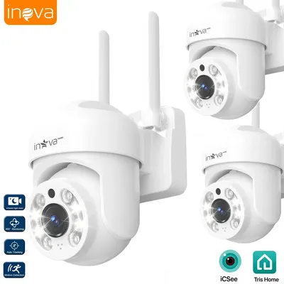 Kit 3 Câmera De Segurança Ip Sem Fio Wifi ICSEE/Tris Home Externa Interior Full Hd Com Alarme Sensor De Movimento, Visão Noturna Colorida, Áudio Bidirecional, Ip66 Instalação Plug & Play