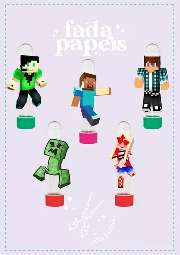 Bloco Minecraft de Papel Decoracao Festa Aniversario