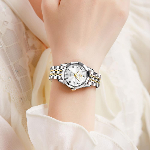 Olevs Relojes Para Mujer Vestido De Lujo Relojes Blancos Con