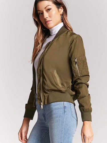 jaqueta bomber verde militar feminina