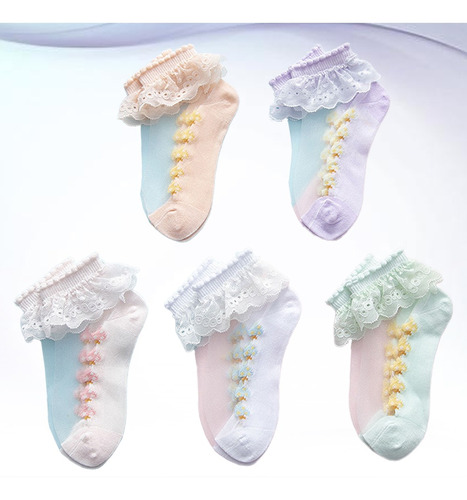 FedMois 10 Pares de Calcetines de Verano para Unisex Niños Calcetines Infantiles de Algodón 