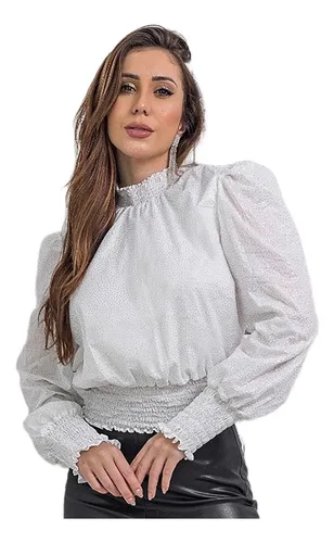 Blusa branca feminina para batizado sales