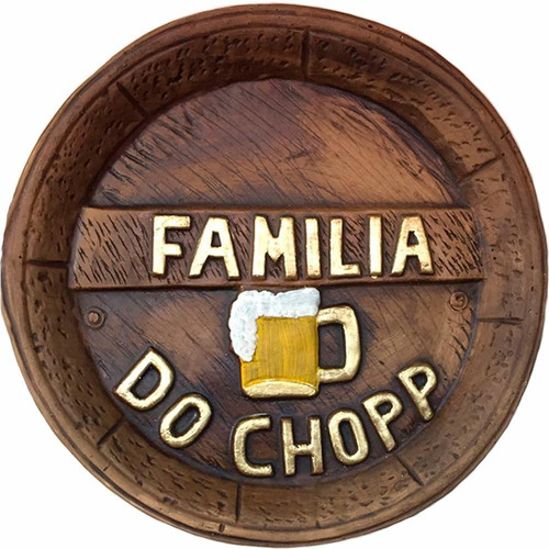 Tampa Barril Artesanal Grande Alto Relevo Família Do Chopp Cor Outro