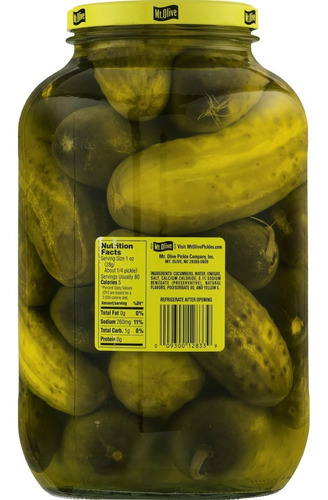 Imagen 8 de 10 de Pepinillos Mt Olive Kosher Dills Enteros Divinos Lo Mejor