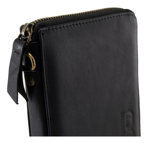 Imagen 4 de 6 de Cartera Larga Clutch De Viaje Porta Celular De Piel Genuina