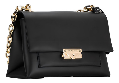 Bolsa Michael Kors Cece Medium Logo Shoulder Bag Original Acabado de los herrajes Dorado Color Negro Color de la correa de hombro Marrón