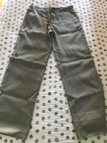 Pantalon Fino De Verano Elastizado Gris Marca Complot T M