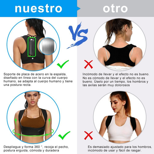 Imagen 2 de 8 de Faja Correctora Postural Chaleco Ajustable