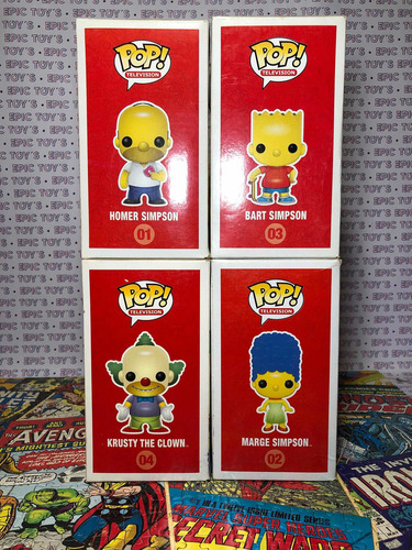 Funko Pop Los Simpsons Marge Homero Krusty Bart Vaulted Set (Usado)