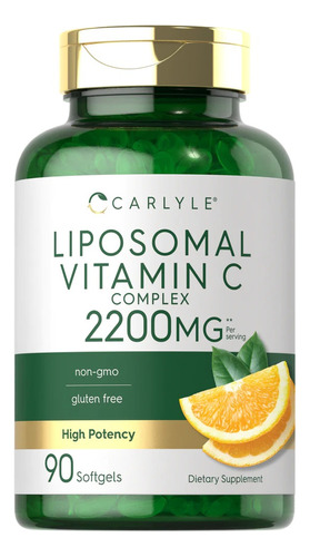 Vitamina C Liposomal 2200 Mg Inmunidad 90 Sofgels Hecho Usa Sabor S/n