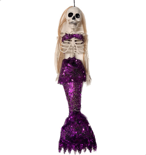 Colgante Esqueleto Sirena Violeta Decoracion Halloween