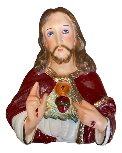 Sagrado Corazon De Jesus Para Pared Figura Modelo De 35 Cm 