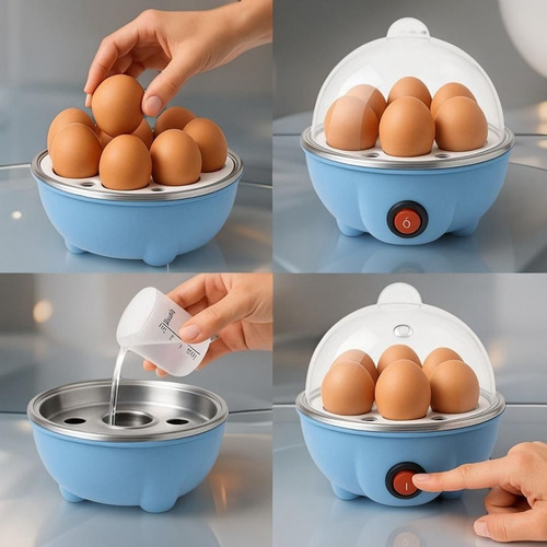 Cozedor De Ovos Portátil Egg Cooker Fit Dieta 7 Ovos