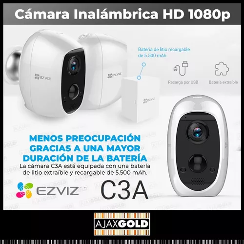 Cámara IP Exterior HD1080p con batería recargable