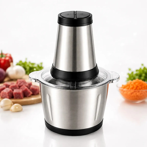 Processador De Alimentos Elétrico 2L Inox Moedor Picador 400W Multifuncional Cozinha