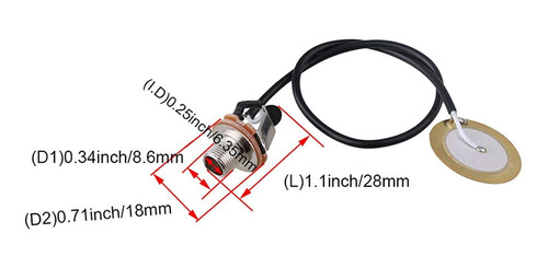 Lovermusic Piezo Transductor Micrófono Pickup Jackut Micrófo