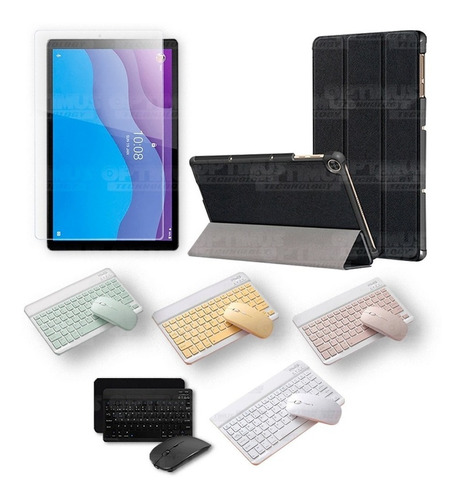 Cristal Y Estuche + Teclado Tab Para Lenovo M10 Hd Tb-x306