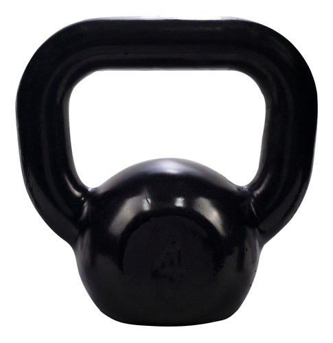 1 Kettlebell 06kg Emborrachado Para Treinos Em Casa Cor Preto