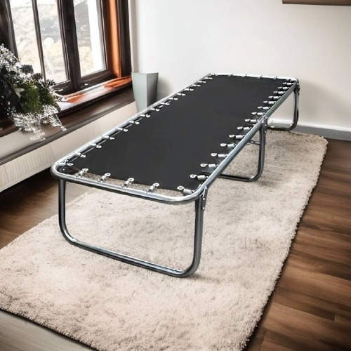Catre Clásico Plus Plegable Lona Poliéster Negro