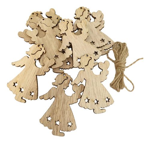 4 Paquete De 2-6 10x Rebanadas De Madera Navideñas Ángel
