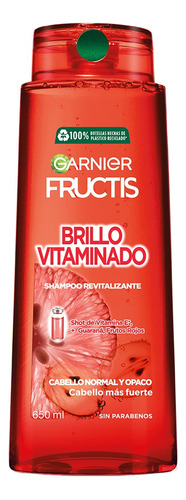 Shampoo Garnier Fructis Brillo Vitaminado en botella de 650mL por 1 unidad