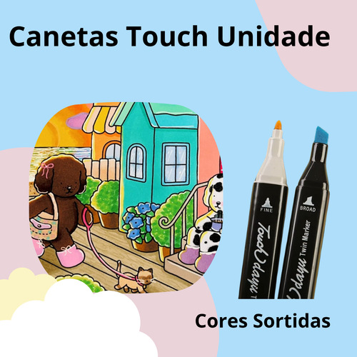 Marcadores Canetinhas Touch Avulsos Sortidos Ponta Dupla Un