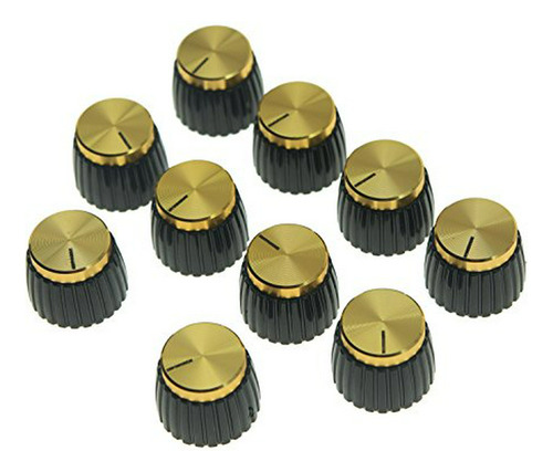 Perillas Para Amplificador De Guitarra 6mm - Negras Con Tapa