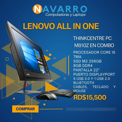 Comp. All In One Core I5 De 7ma Gen Ssd 256gb Memoria 8gb 